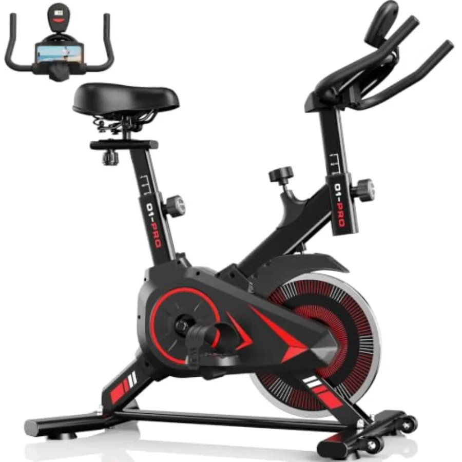 Exercise Bike Magnetic Resistance - 自宅で使用できるエクササイズバイク。最大耐荷重350ポンド、スチール製フレーム、ブラックカラー、滑らかな磁気抵抗、高さ調節可能なシート。