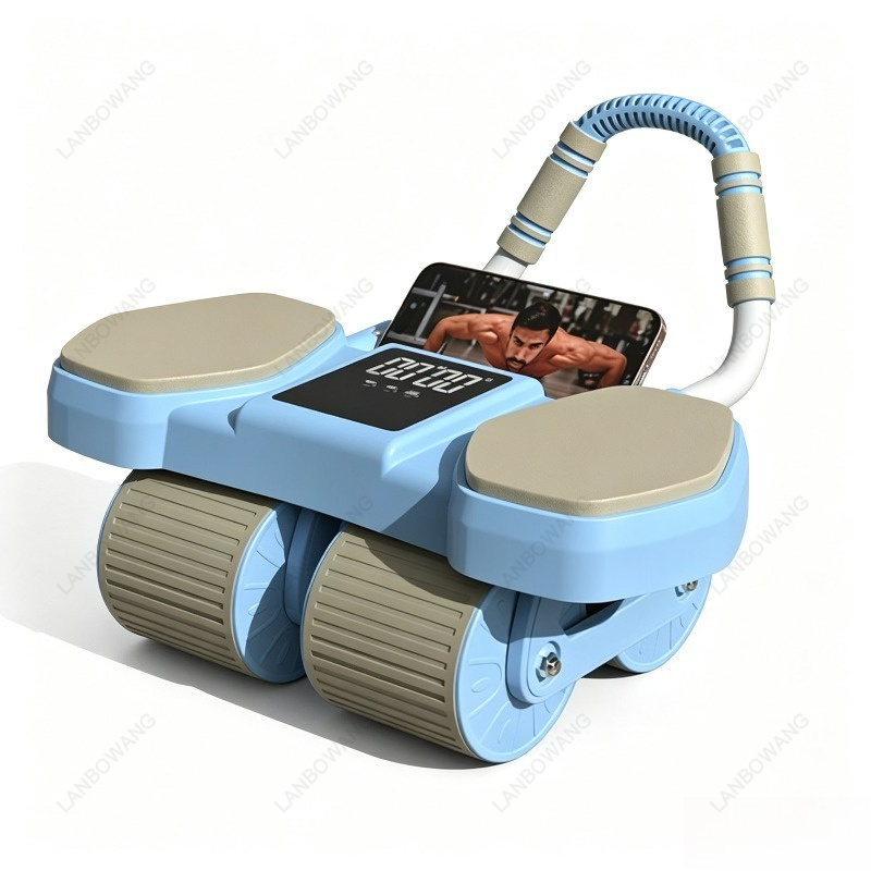Ab Roller Wheel With Elbow Support - スマート4輪オートリバウンドアブローラー、ダブルエルボーサポート付き、男女兼用、腹筋トレーニング、ホームフィットネスギア