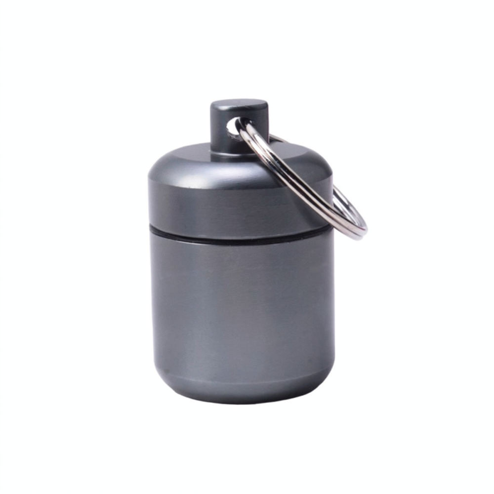 Hiking - 携帯用アルミニウム合金製容器、金属製キーホルダー、ピルケース、防水収納ケース。アウトドア旅行や耳栓、小物の収納に。