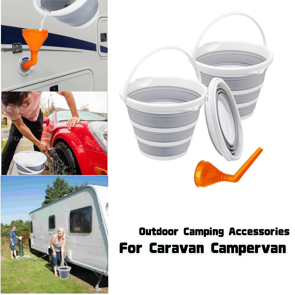 RV水漏斗充填器トイレ洗浄充填漏斗10L折りたたみ式シリコン - Camping のレビューと価格