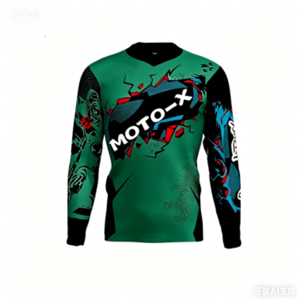 MOTO-X テーマの長袖スポーツトップ、通気性があり快適、 - Cycling のレビューと価格