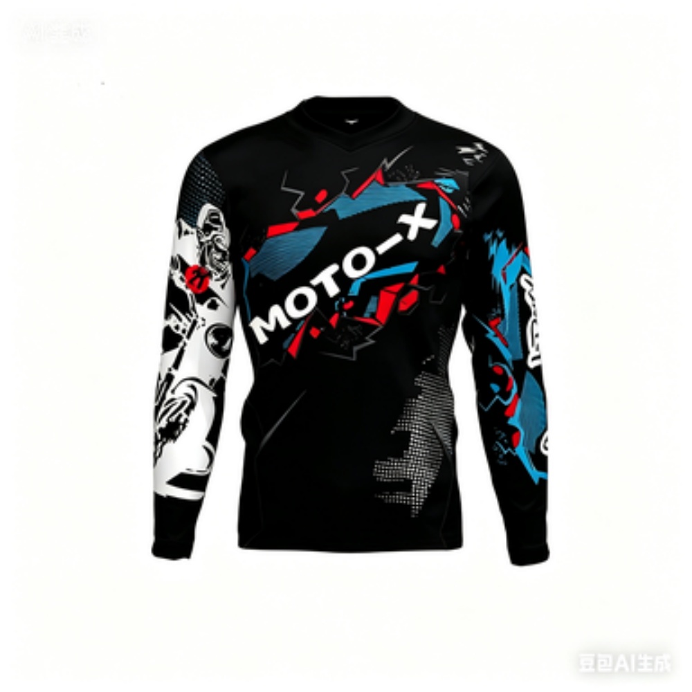 MOTO-X テーマの長袖スポーツトップ、通気性があり快適、 - Cycling のレビューと価格