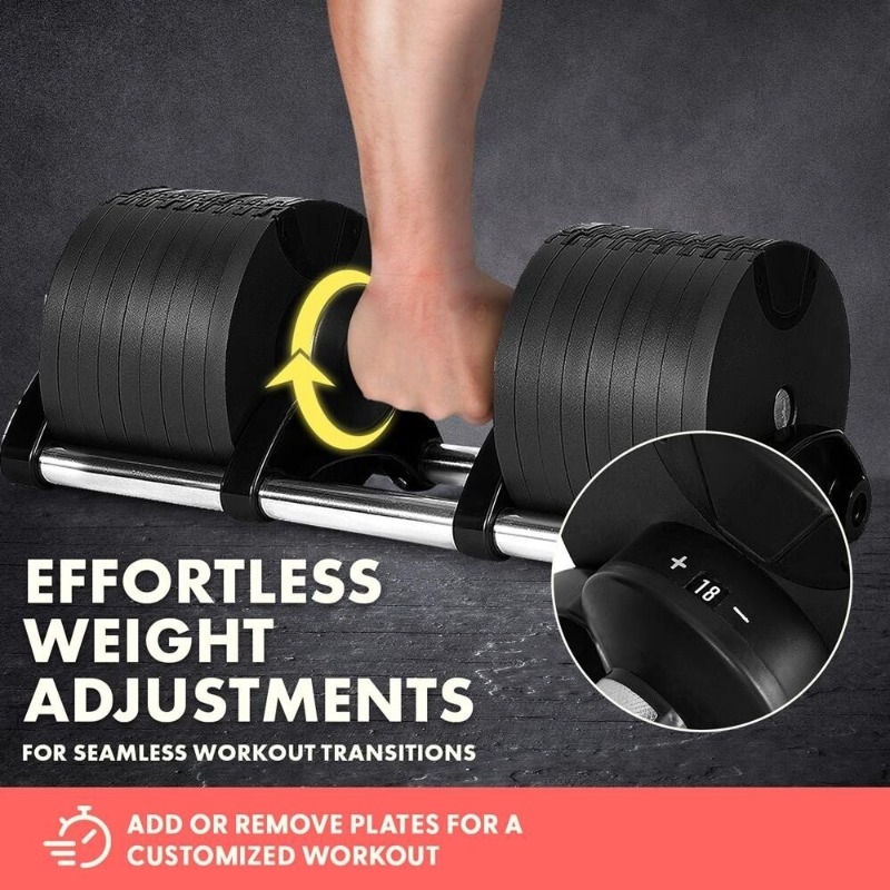 大型フィットネス機器 70ポンド調整可能ダンベルウェイトセッ - Adjustable Dumbbell Pair 40Kg のレビューと価格