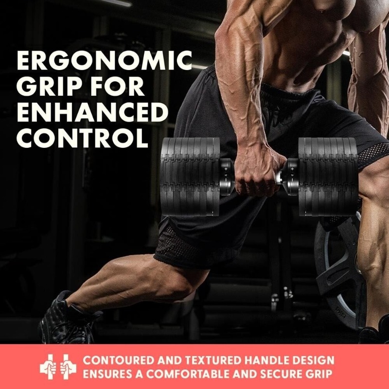 大型フィットネス機器 70ポンド調整可能ダンベルウェイトセッ - Adjustable Dumbbell Pair 40Kg のレビューと価格