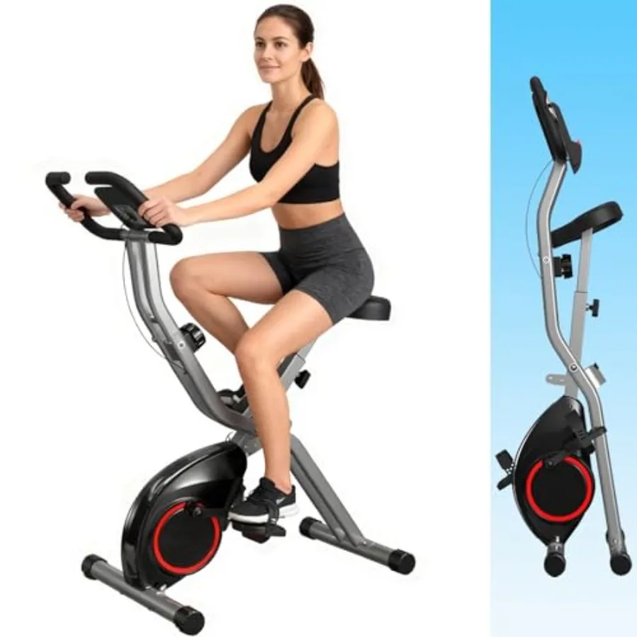 狭いアパートにも最適な折りたたみ式エクササイズバイク：スチー - Exercise Bike Magnetic Resistance のレビューと価格