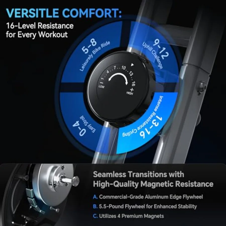 狭いアパートにも最適な折りたたみ式エクササイズバイク：スチー - Exercise Bike Magnetic Resistance のレビューと価格