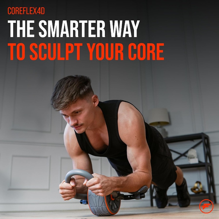 肘当て付きのCoreFlex4D腹筋ローラー。腹筋、斜腹筋、 - Ab Roller Wheel With Elbow Support のレビューと価格