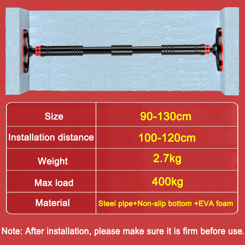 90-130cm調節可能なドア枠用懸垂バー、ネジ不要の壁掛け - Door Pull Up Bar No Screw のレビューと価格