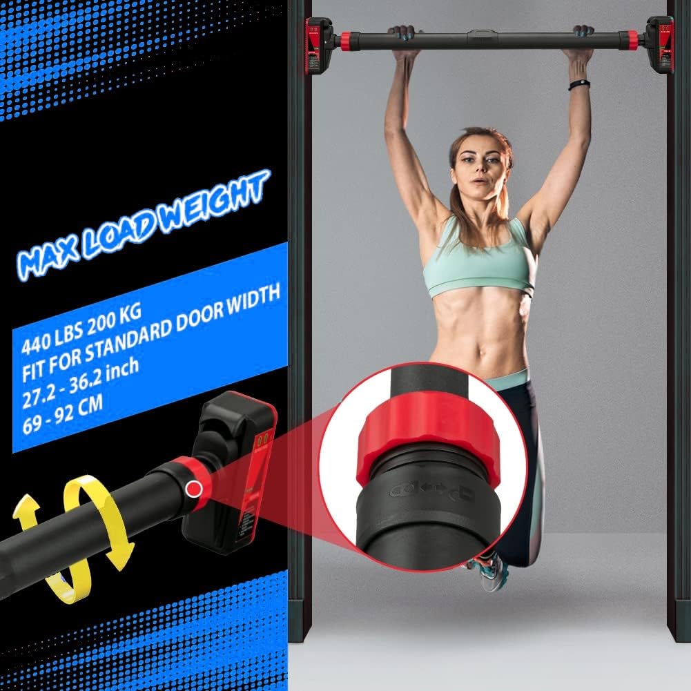 ドア枠用調整可能懸垂バー - 耐荷重440LBS、ネジ不要設 - Door Pull Up Bar No Screw のレビューと価格